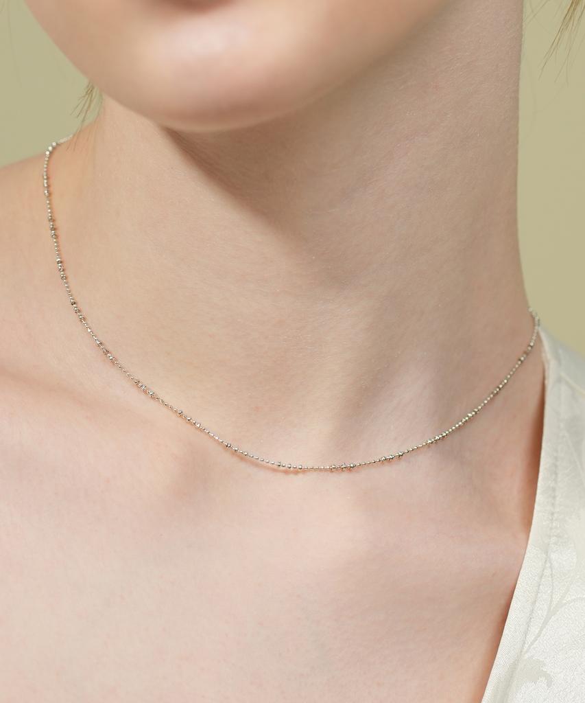 Bonbeau Water Drop Silver Chain NecklaceWater Drop Italian Chain 925 Silver Ball Choker Necklace