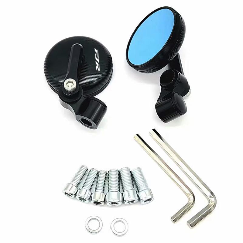 

New CNC ALUMINUM Mini Retro Motorcycle Rearview Side Mirrors 8mm 10mm Blue Glass For YAMAHA FJR 1300 FJR1300 FJR1200 2006-2025 чёрный