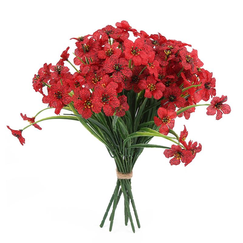 10 Teile/paket Künstliche Blume Frühling Gras Grün Pflanzen Aquatische Violett DIY Outdoor Balkon Hause Dekoration