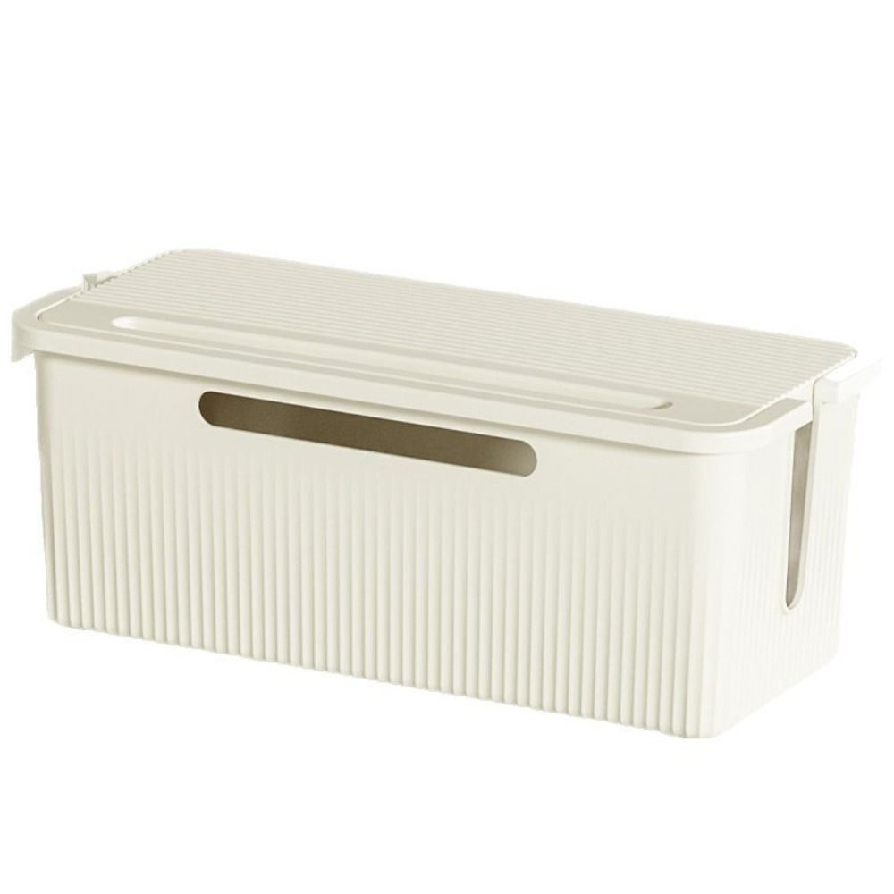 Multi-Functional Power Strip Storage Box With Lid Power Strip Organizer Office Desk