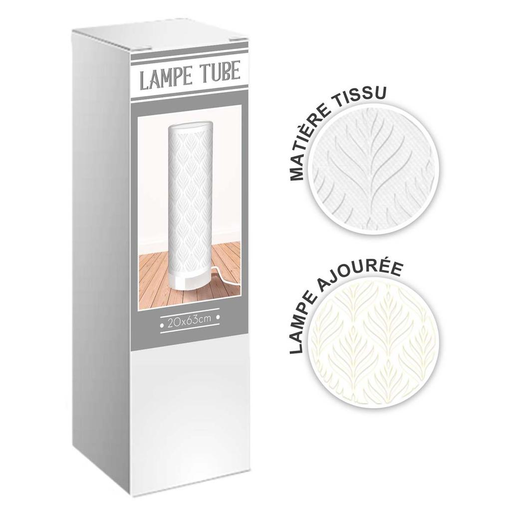 Les Trésors De Lily [A0539] - Lampa materiałowa biała 'Boho' - 63x20 cm