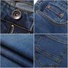 Men's Mid-Rise Elastic Flared Jeans Men's Slim Dark Blue Flared Jeans