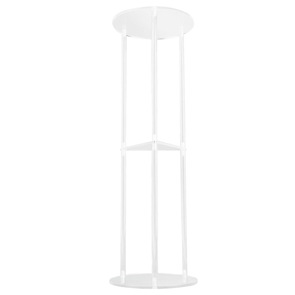 Side Table Modern Stable 3 Tier Round Acrylic Drink Table for Living Room Bedroom Bedside Transparen