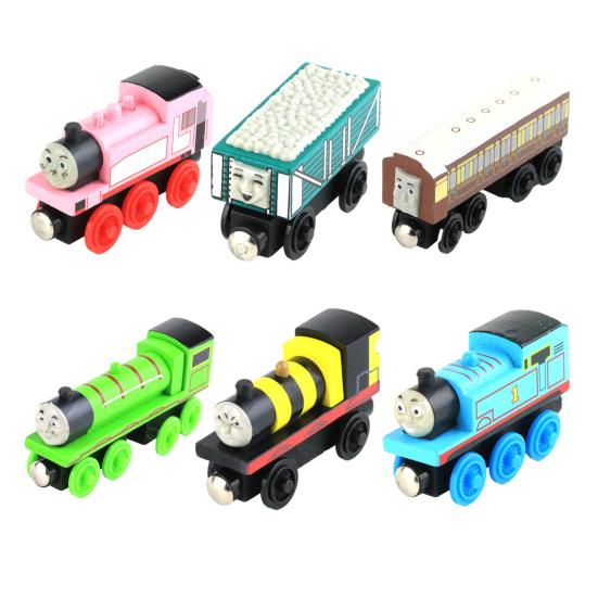 Kids Magnetic Train Toy Cartoon Classic Steam Train Model Toddlers Boys Girls Educational Locomotive Engine Carriages
