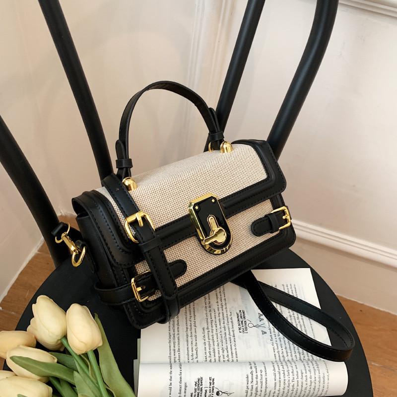 Womens Fashion Square Small Color Matching Shoulder Crossbody Bags Trendy Satchel Purse