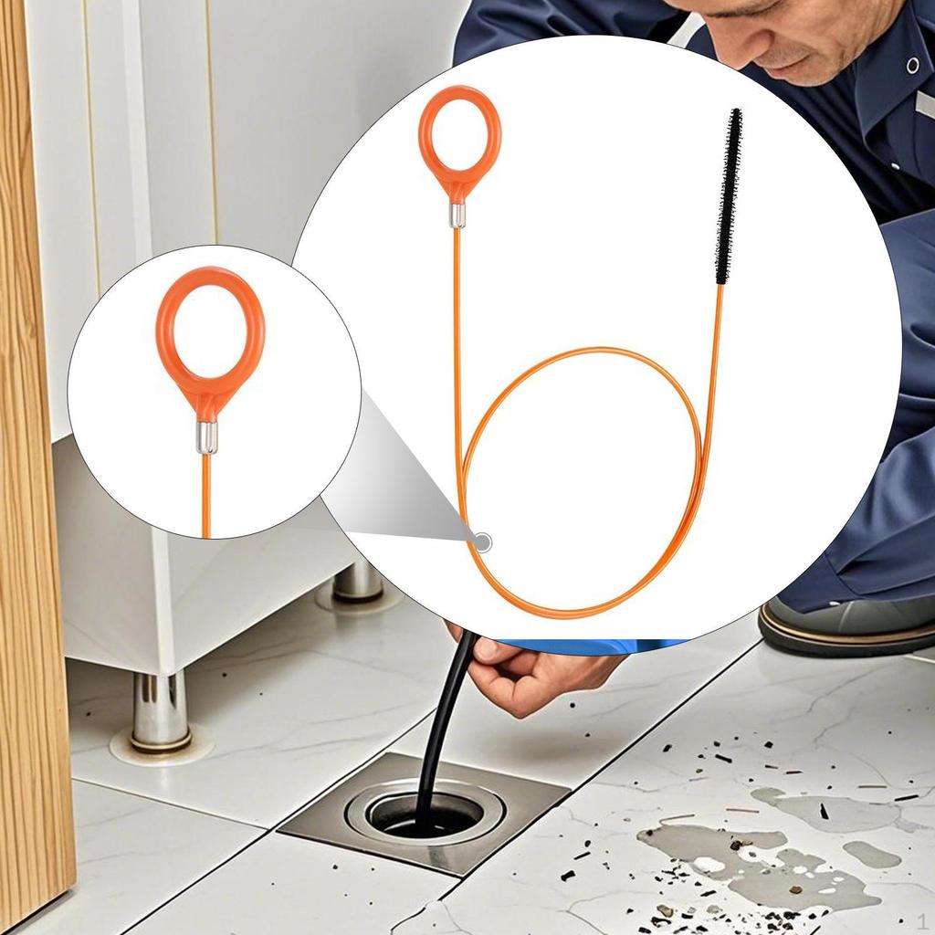 5 Pieces Drain Clog Remover Flexible Snake Hair Catcherl Cleaning Brush Sturdy Long Plumbing