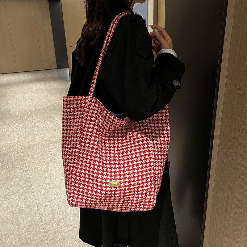 Striped Denim Double-sided Shoulder Bag Large-capacity Casual Tote Bag Women's Ins Korean New Casual Shoulder Bag