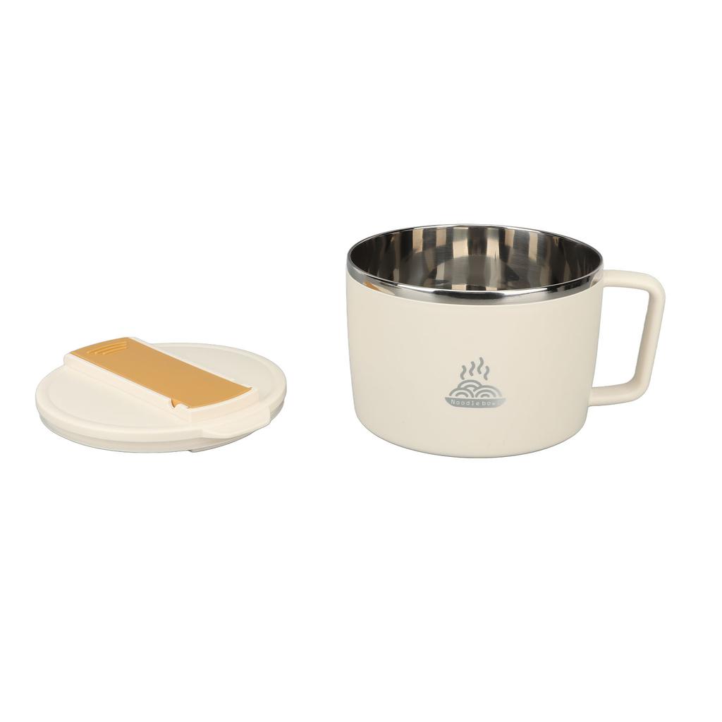Noodle Bowl with Chopsticks and Spork 1200ml 304 Stainless Steel Portable Ramen Cooker Bowl with Lid for Office