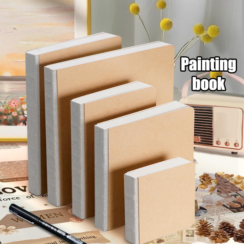 Mini Painting Book Thick Paper Pocket Watercolor Sketchbook Marker Painting Paper Art Supplies Portable Simple Sketchbook
