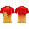 Men Dragon 3D Full Print Sports Jersey Red Yellow Gradient Short Sleeve T-shirt Quick Dry Breathable Training Soccer Cycling Tops