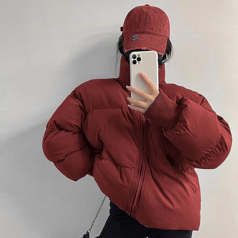 New Down Jacket Women's Short Korean Style Loose Stand Collar Casual Cotton Coat Winter Cotton Jacket