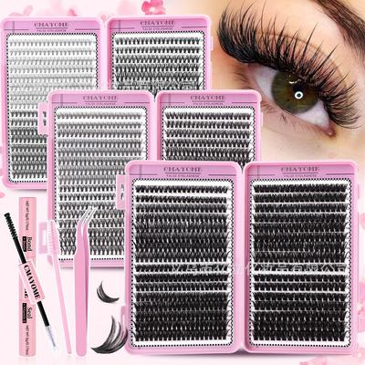 640 Clusters DIY Individual False Eyelashes: 10-100D, 10-16mm Dense, Curled, Segmented Style