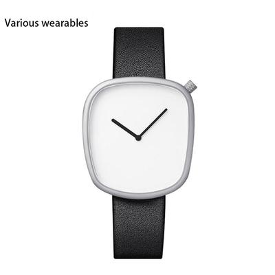 Orologio Pebble al quarzo, alla moda, da uomo e da donna, con cinturino, semplice, quadrato