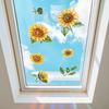 Fresh Sunflower Glass Window Display Balcony Home Beautification and Decoration Anti-static Window Stickers