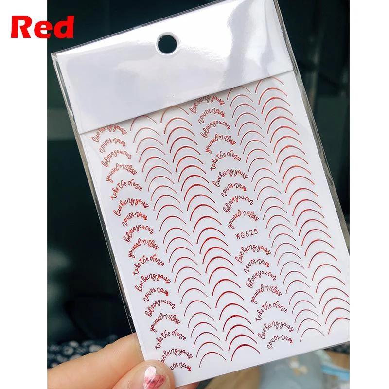 1 Pc French Striping Tape Nail Design Stripe Lines 3D Sticker for Nails Gel Polish Sticker Decals for Manicuring