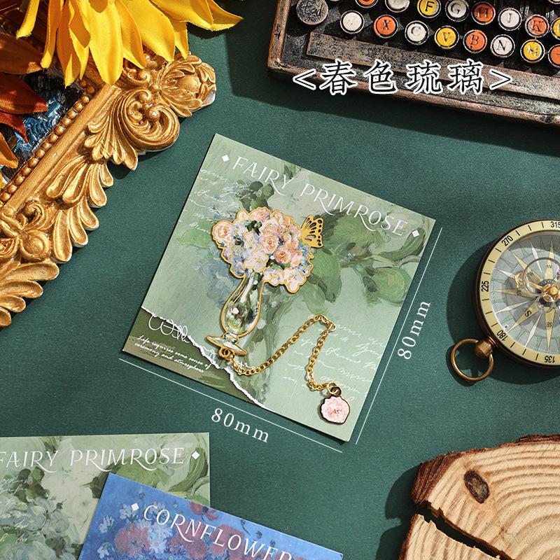 

Красивые эстетичные закладки для книг в виде цветов, европейский стиль, масляная живопись, цветок, латунная закладка, подарок для студентов