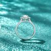 S925 Sterling Silver Cushion Cut Moissanite Ring VVS1 D Color Rose Flower Design 1 Carat Wedding Promise Ring for Women