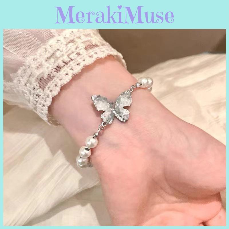 Stil Luxuriöses Französisches Perlen Schmetterlings Perlenarmband Schicker und Einzigartiger Schmuck Handgefertigt