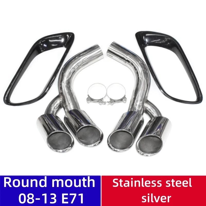 Black Stainless Steel Square Exhaust Muffler for 08-13 BMW X6 E71