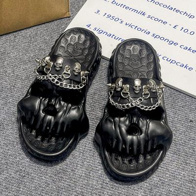 New Skull Design Women Slippers Men Outdoor Novelty Slides Thick Sole Platform Beach Shoes Unisex Non-slip Women Sandals 36 47