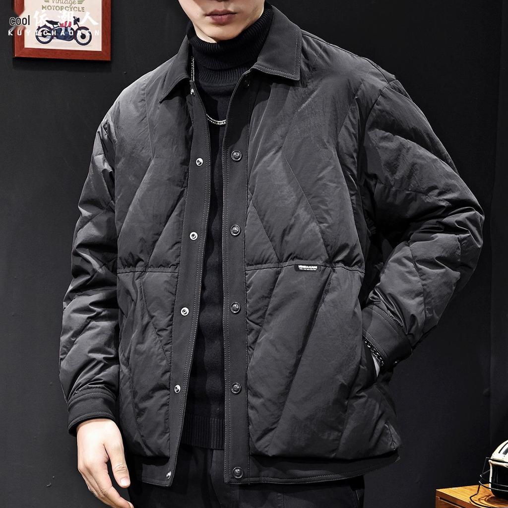 2025 American Style Men's Lightweight White Duck Down Jacket – Autumn/Winter Trend, Plus Size