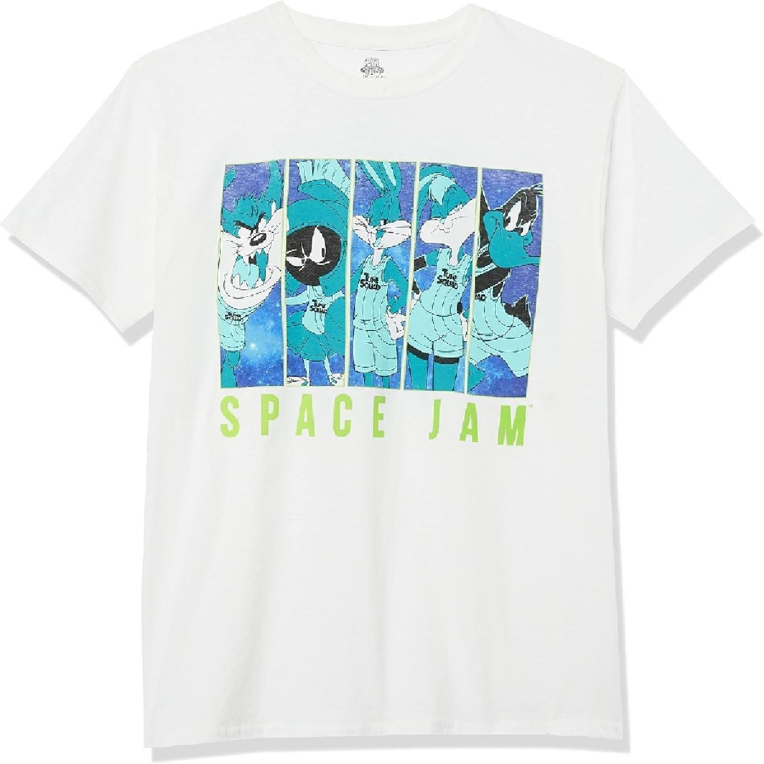 Space Jam Big New Legacy Short Sleeve T-Shirt-Boys 4-20-Lebron, Bugs, Taz, Marvin, Daffy, White, M(10-12) S