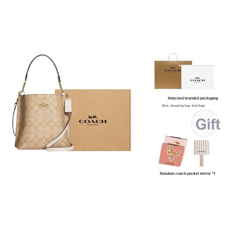 Coach Mollie Classic Metal Logo Bucket Bag Women Handbags Khaki CA582-IMDQC
