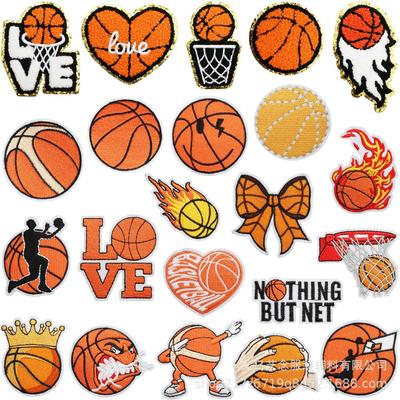 Basketball Theme Embroidery Cloth Sticker Towel Embroidery Team Patch Sticker Clothing Hat Decoration Bow Patch