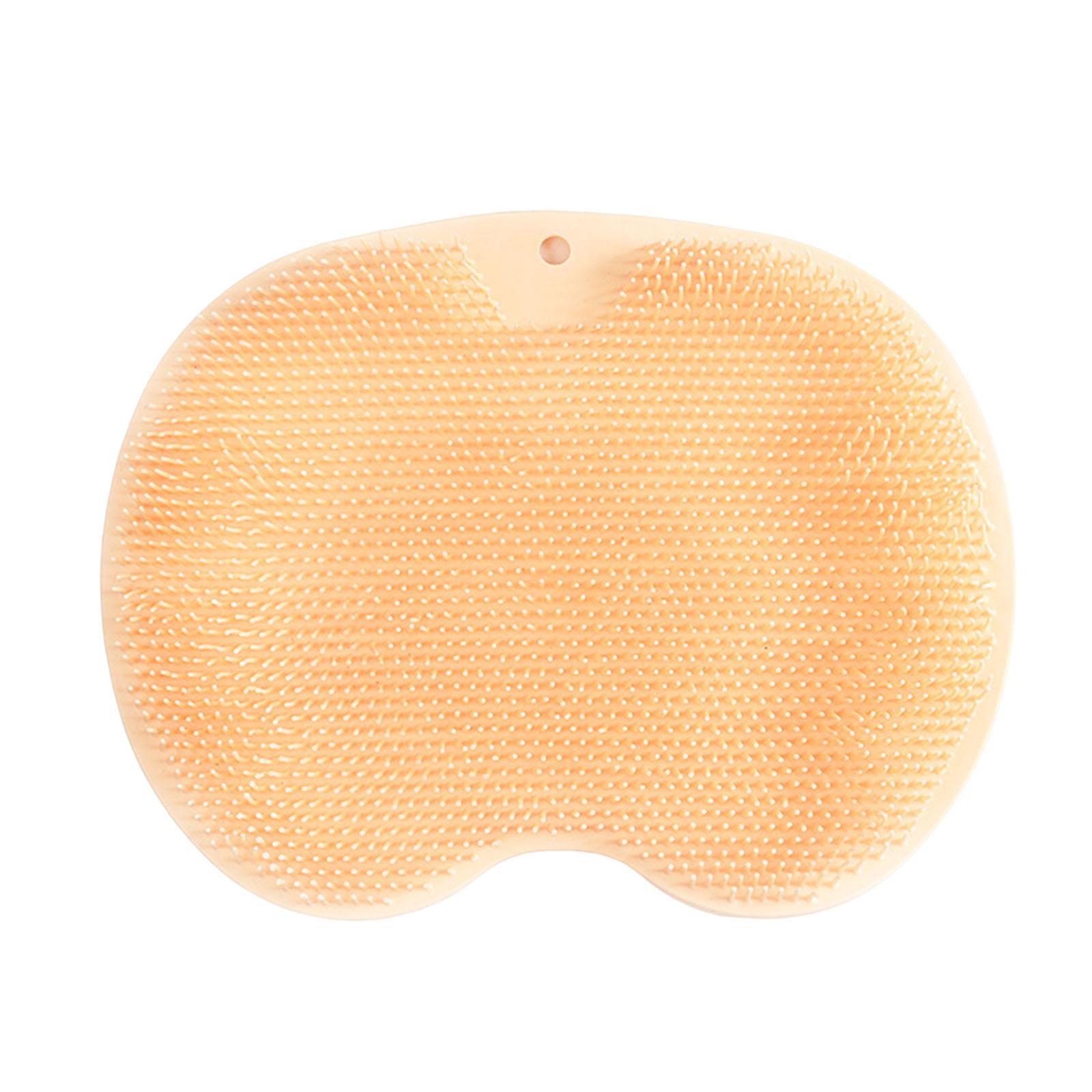 

Silicone Massage Foot Cleaner Pad with Suction Cups Silicone Back Foot Washer 11.81x9.06inch for Seniors Men Women Bathroom Use помаранчевий