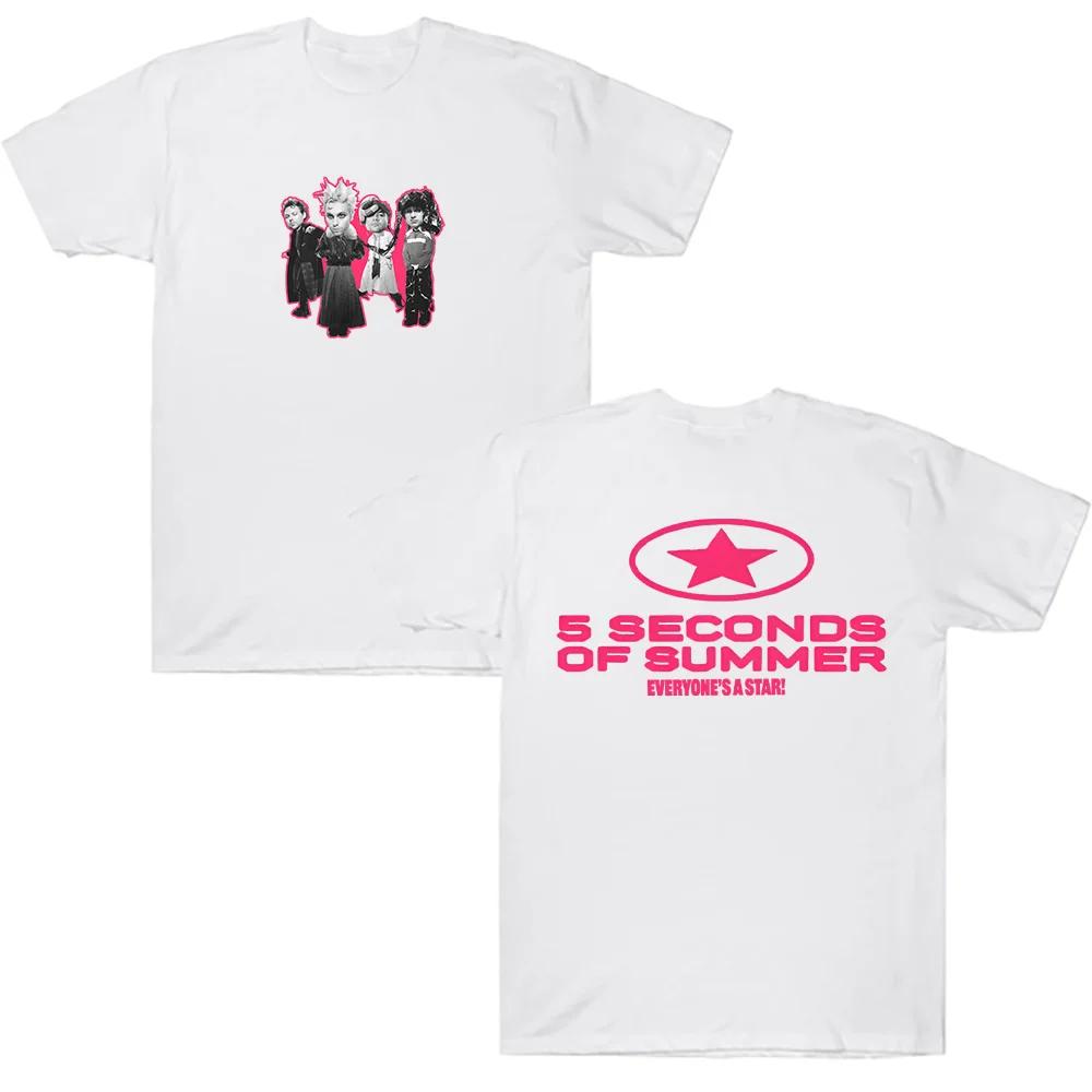 5SO EVERYONES A STAR Band TShirt 5 Seconds of Summer Top Women Clothes Retro Harajuku High Quality Clothes Cotton T Shirt