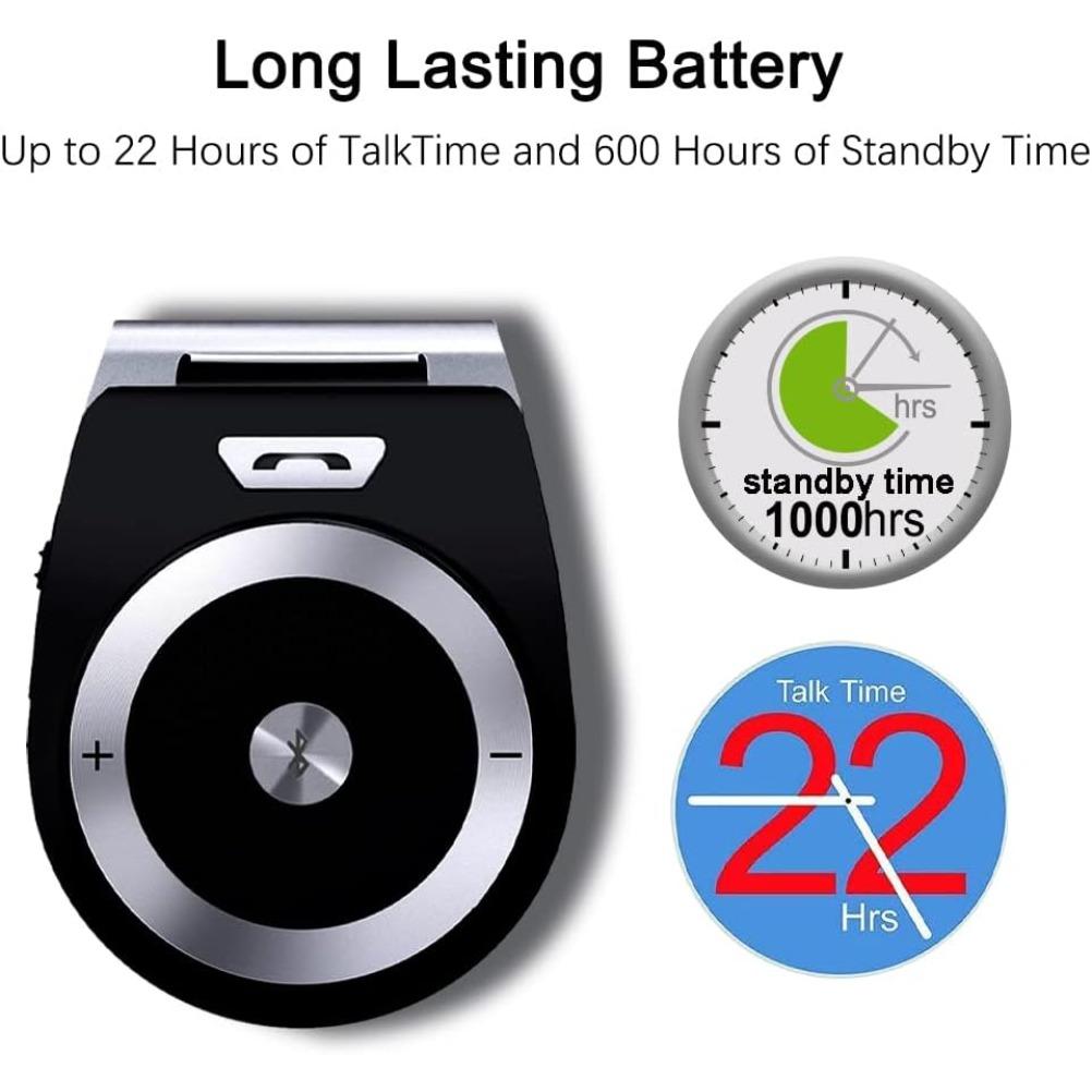 Kit hands-free Bluetooth, kit hands-free pentru mașină, suport pentru pornirea automată a asistentului Siri, microfon încorporat și suport GPS, muzică