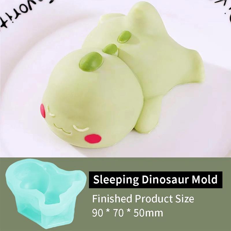 3D Cute Sleeping Dinosaur Silicone Mold Mousse Cake Decoration Handmade Chocolate Mould Ice Cream Dessert Diy Baking Tools