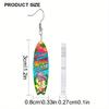 Summer Surfing Skateboard Acrylic Drop Earrings for Women Trendy Personality Earrings Cool Earrings Beach Party Travel Vacation Earring Accessories