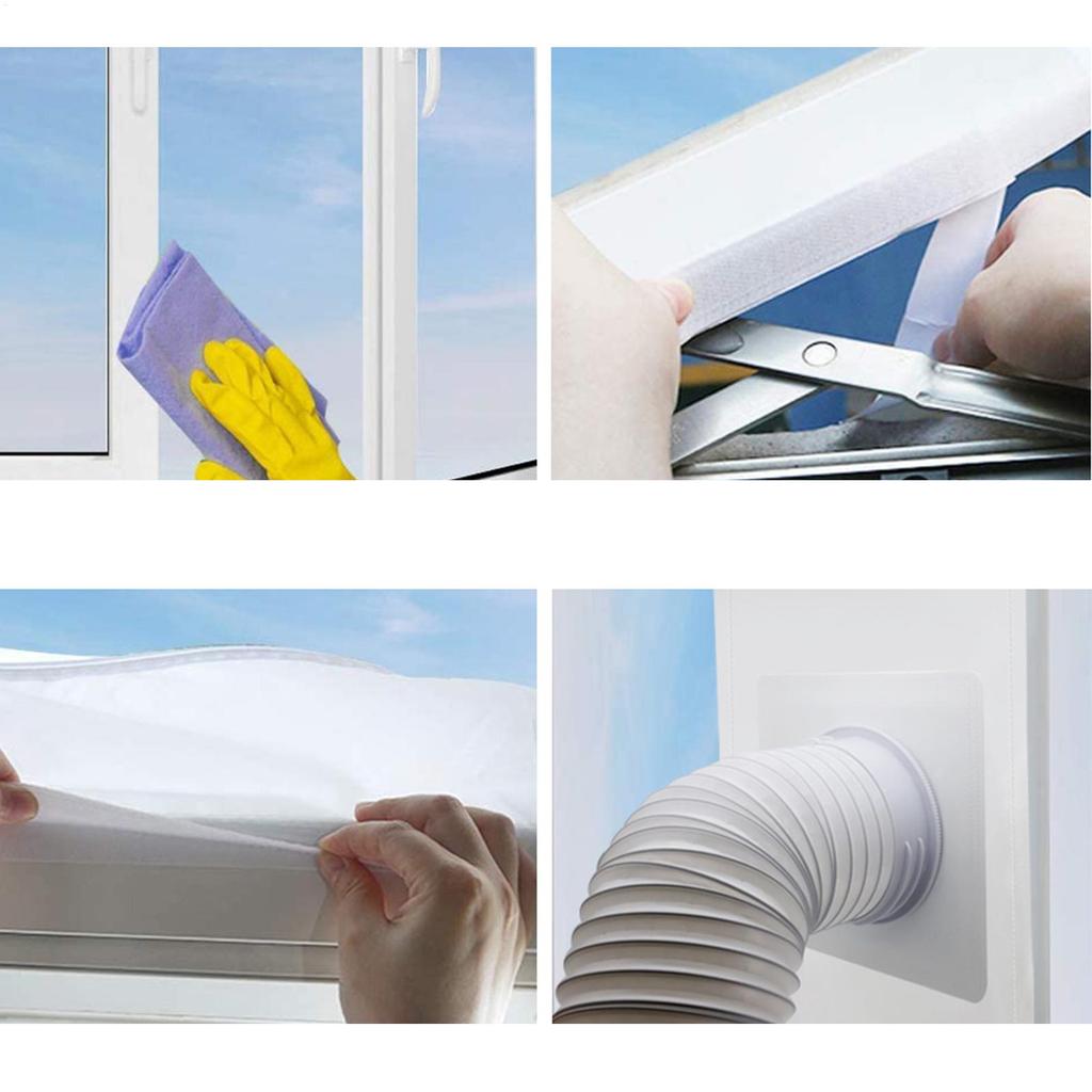 AC Window Vent Kit Portable Air Conditioner Vent Window Kit Seal Panel Replacement Parts Adjustable Air Conditioner Accessories