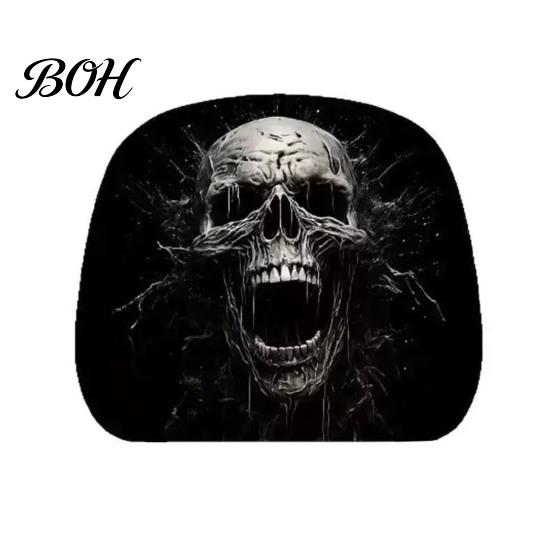 Protective Auto Headrest Protectors Halloween Car Cover, Scary Pattern Print Stretchable Universal Fit Interior Decor Protector, Breathable Polyester