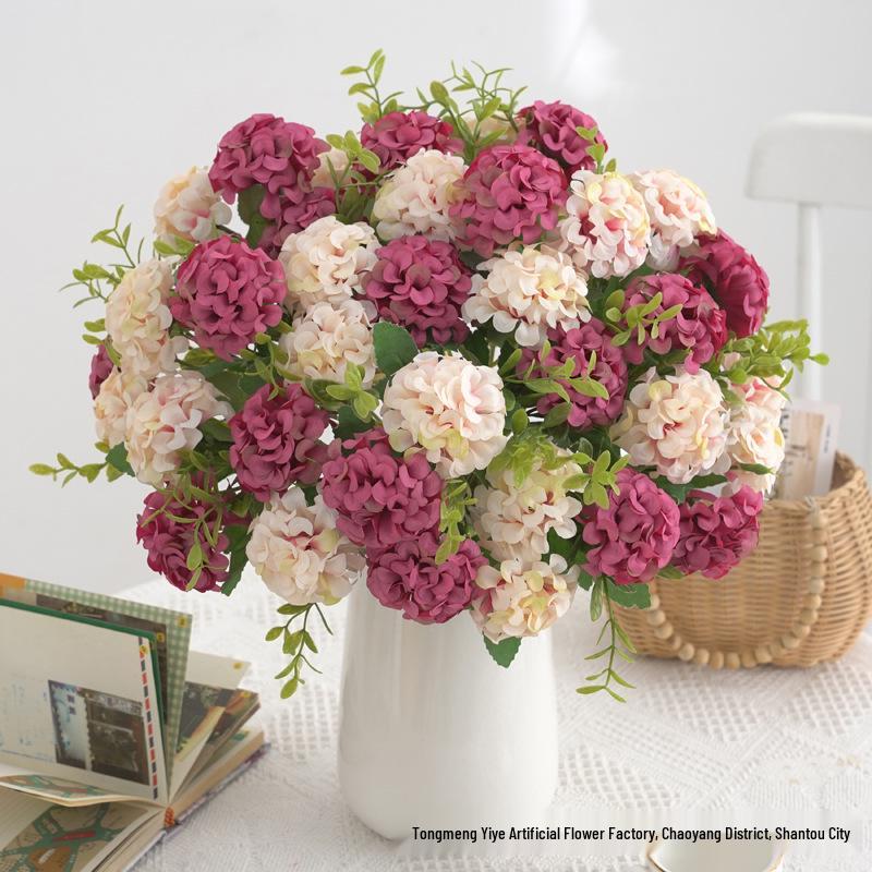 Künstliche Hortensien Seidenblumen für Hochzeitsbogen, Heimdekoration & Wandaccessoires