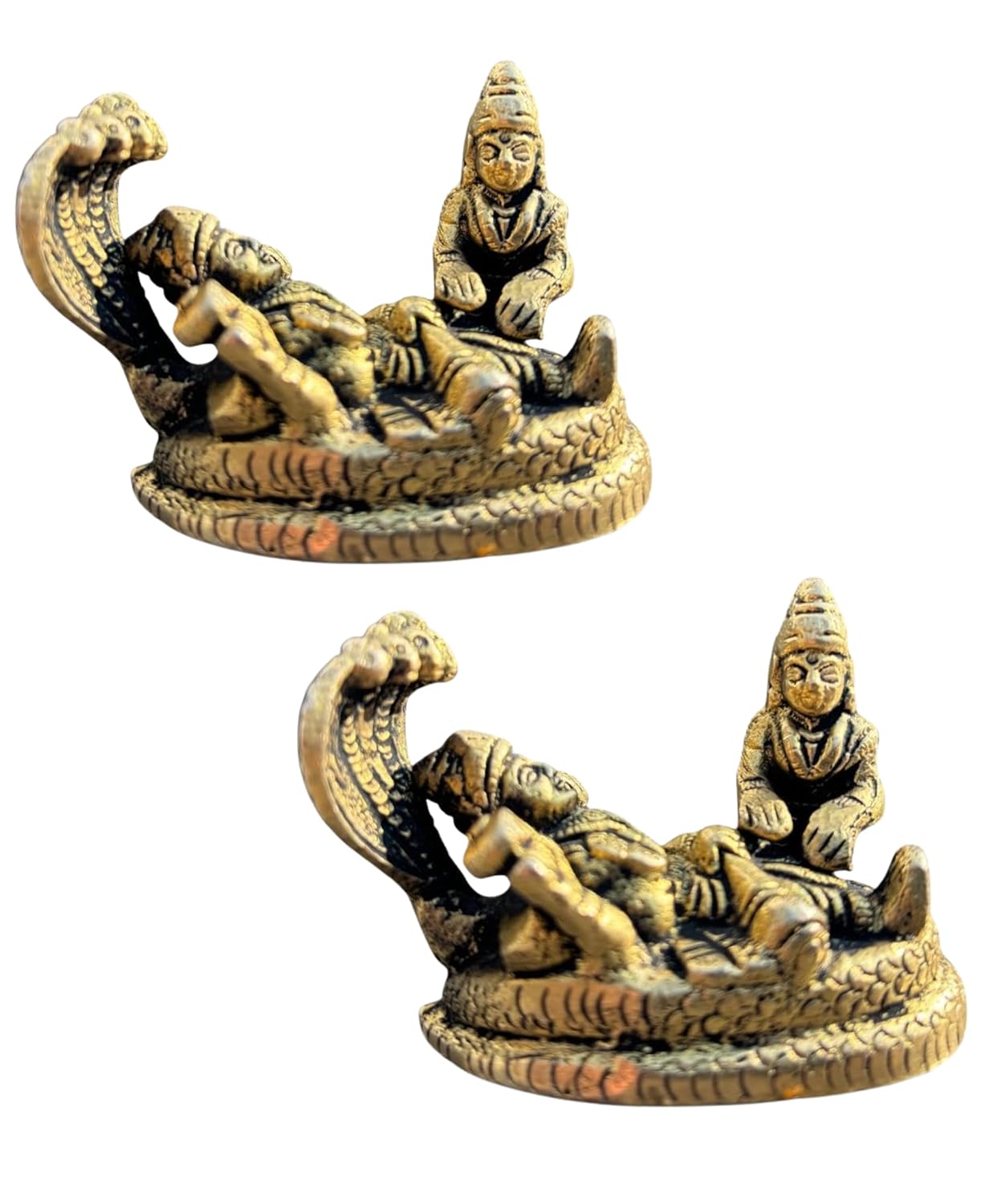 Pure Brass Lakshmi Narayan Murti, Elegant Brass Idol For Home, Temple Decor