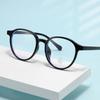 Transparent Blue Frame Blue Light Blocking Round Minus Diopter Glasses Prescription 0 To -6 0
