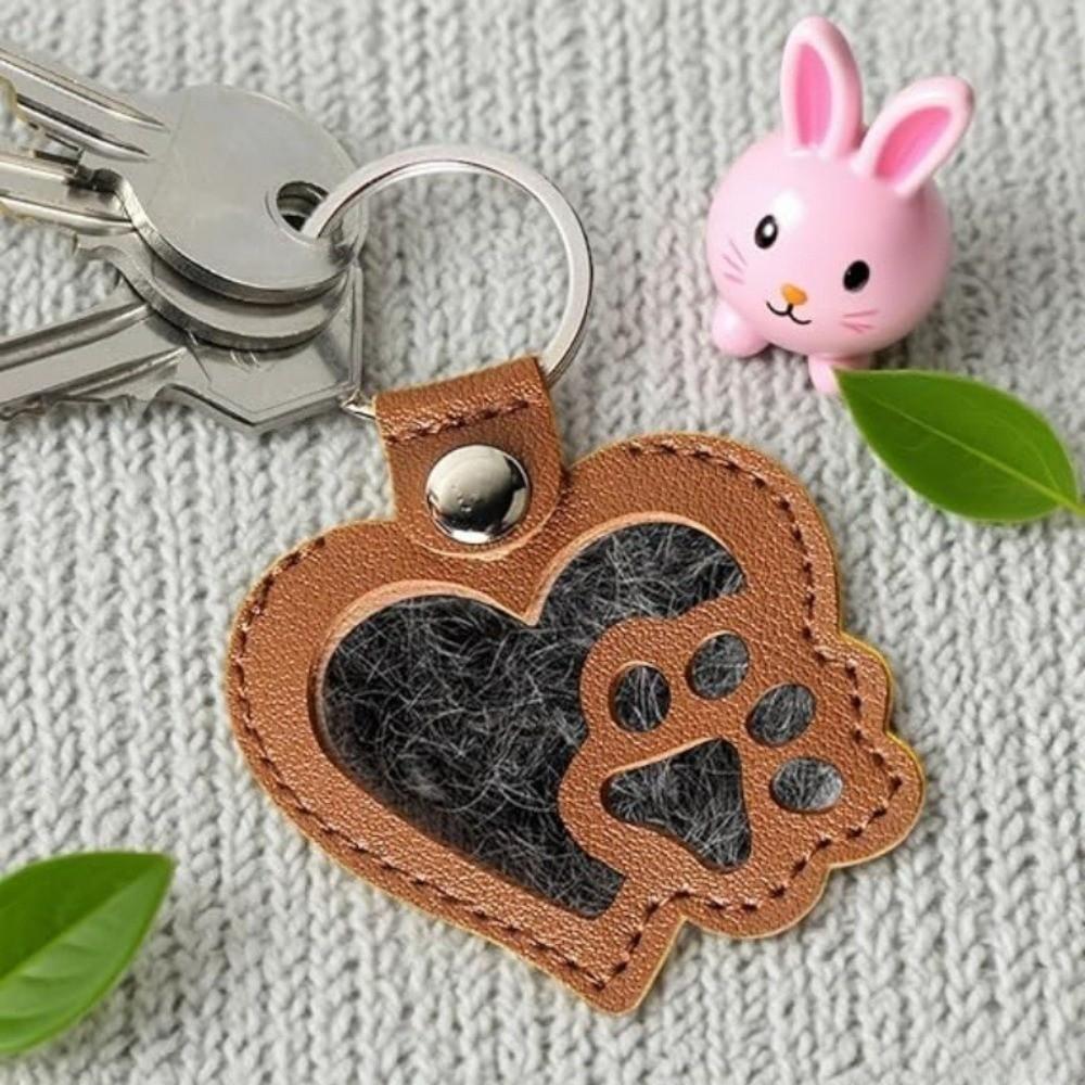 Portable Pet Hair Storage Bag Heart Shape Pet Fur Keepsake Holder Pet Hair Key Chain  Birthday Gift