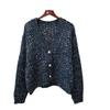 Autumn and winter new V-neck loose short knitted cardigan gentle wind soft waxy lazy wind sweater jacket women