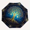 Verzauberter Baum des Lebens Mandala Regenschirm, Tragbarer 3-Fach-Regenschirm für Damen & Herren, Weihnachtsgeschenk ES251