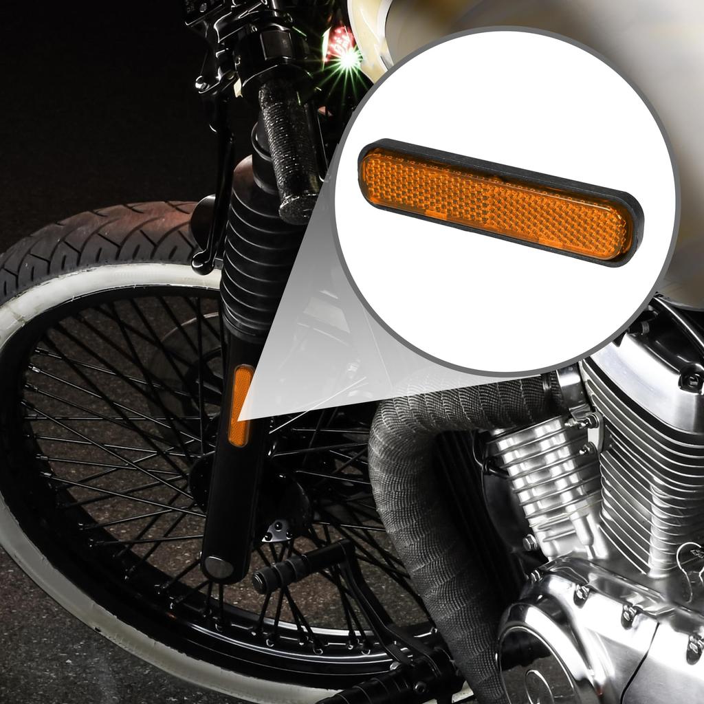 Partuto Set mit 5 3,66"x0,83" Universalreflektoren - Ovale Form Orange Kunststoffreflektoren für