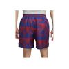 Nike FC Barcelona Flow Logo Embroidered Pattern Lace-Up Loose Straight-Leg Sports Shorts Men Shorts Noble-Red FB2242-620