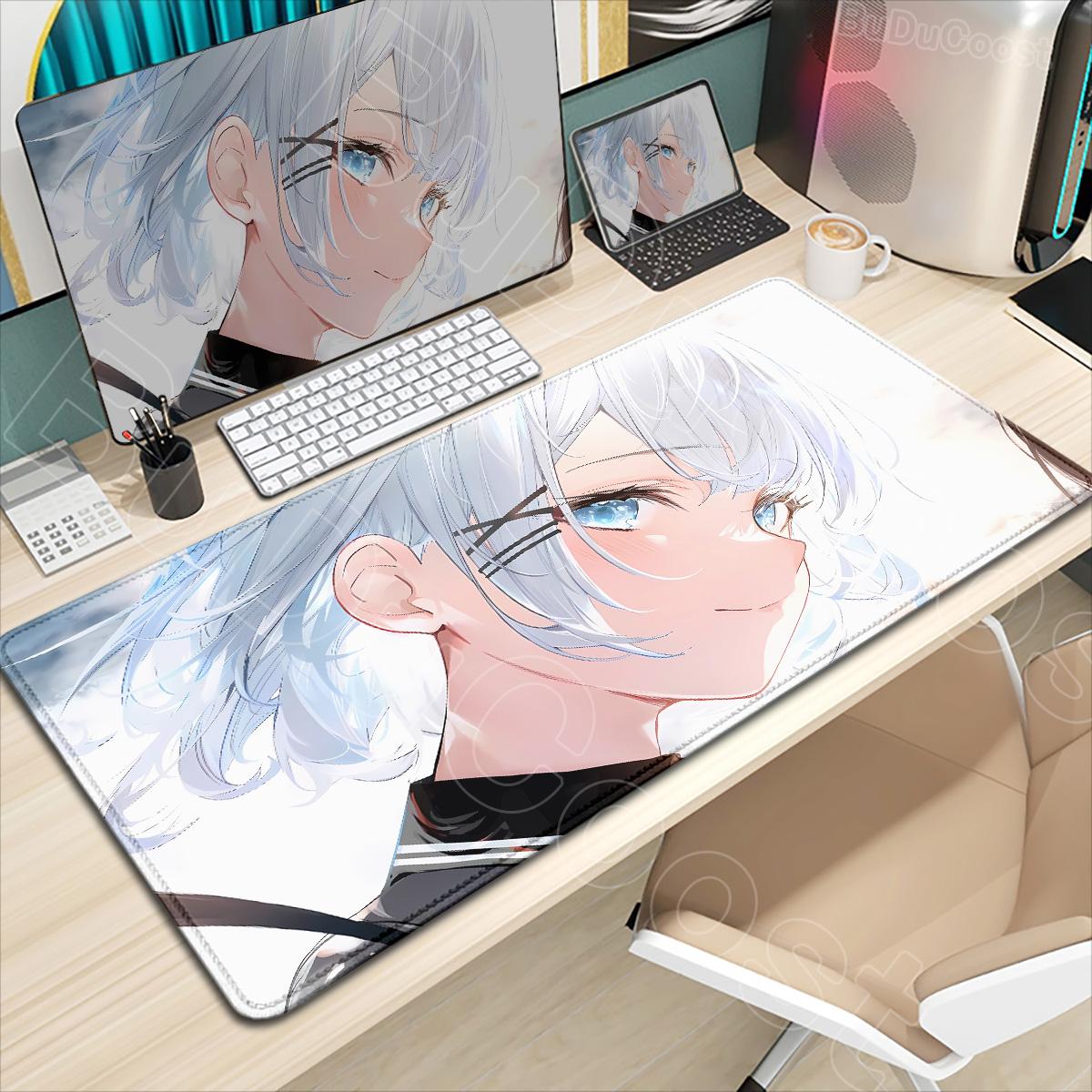 Kawaii Anime Girl Mousepad VTuber Virtual YouTuber Kagura Nana Vspo Large Mouse Pad Computer Keyboard Pc Laptop Gaming Desk Mat 600x300x2mm