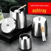 Windproof Stainless Steel Ashtray with Lid – Stylish and Durable for Home, Hotel, or Café