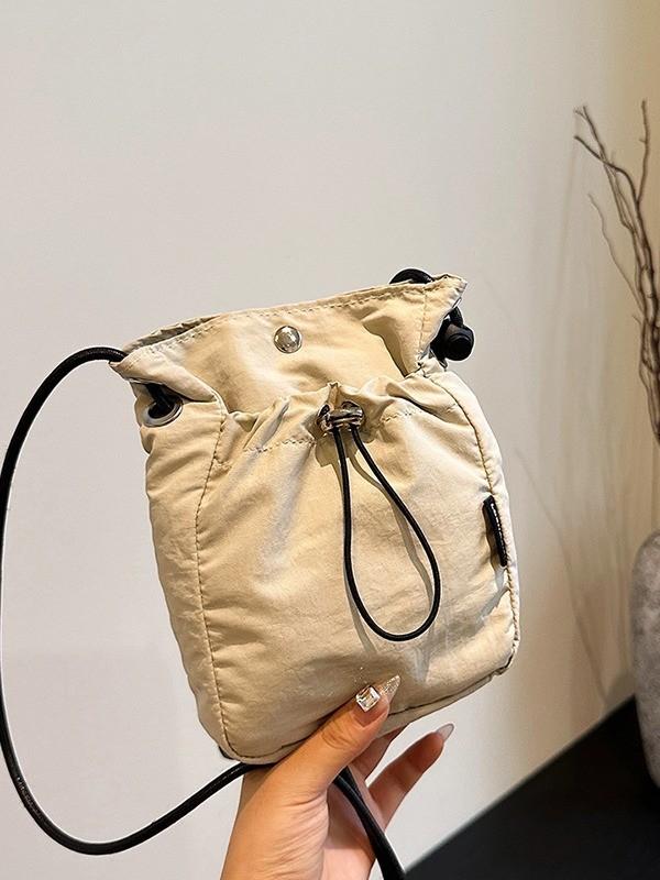 Minimalist Canvas Mini Phone Bag With Drawstring For Casual Travel And Daily Use