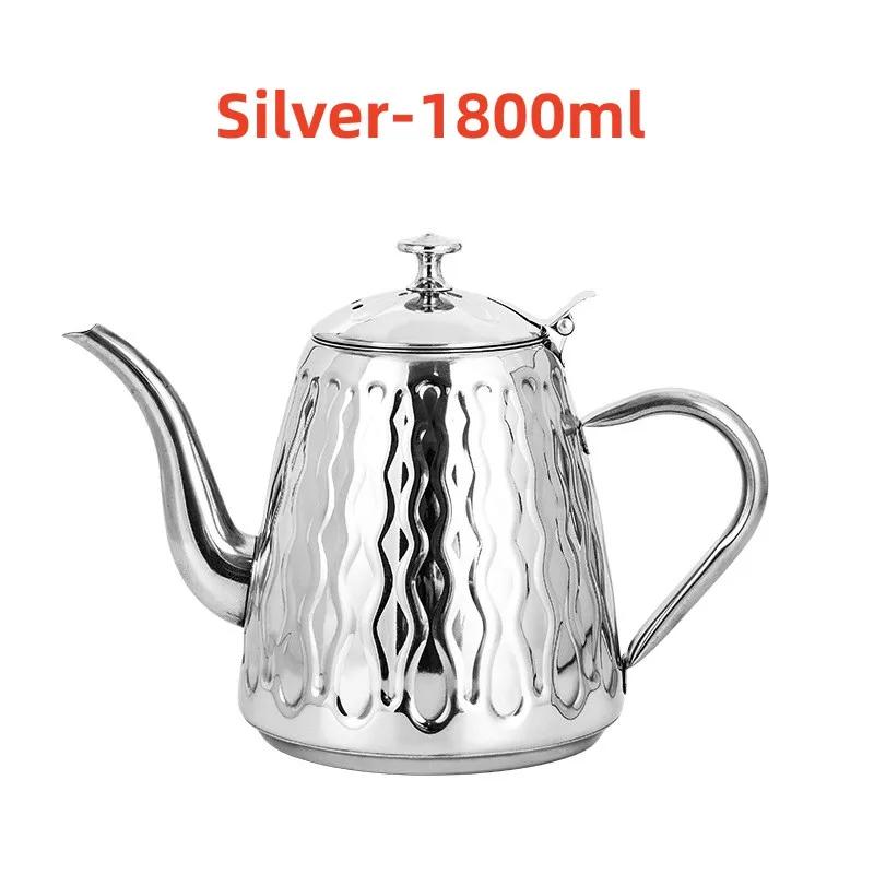 1800mL 304 Stainless Steel Kettle with Filter Teapot Home Outdoor Induction Cooker Pineapple Tea Kettle Chinese Tea Accessories