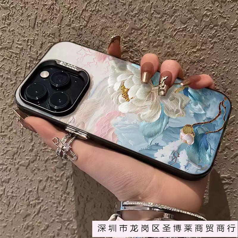 White Lotus is suitable for iphone16 mobile phone case Apple 15promax/14pro Japan and South Korea 13pro1211x