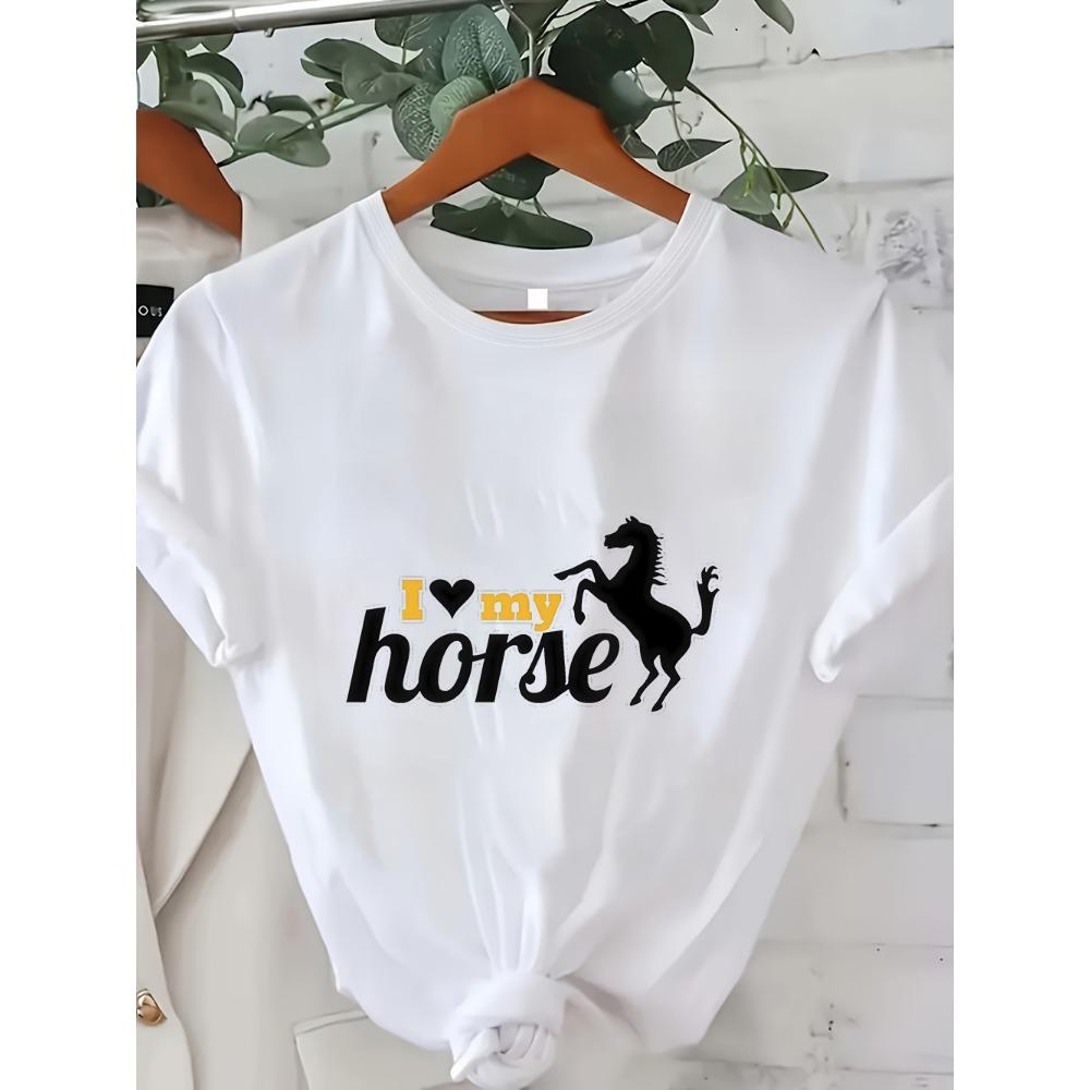 Horse Lover and Equestrian Graphic Tees Casual T-Shirt Collection with Western Cute and Positive Horse Designs