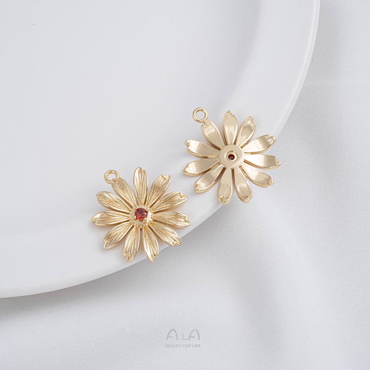 

Подвеска-ромашка из золота 14 карат с жемчугом, ожерелье и DIY шармы для серег